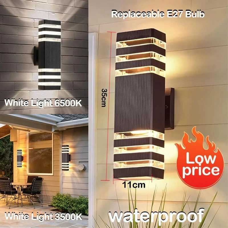 LED Outdoor Wall Lights E27 Up Down Exterior Wall Sconce IP65 Waterproof LED Sconce Lamp for Porch Front Door Garden Wall Lamp Z250613