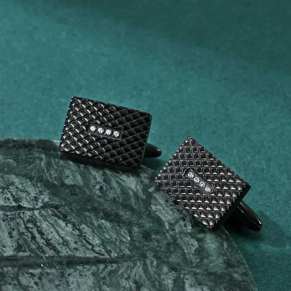 New High-end Stainless Steel Crystal Cufflinks for Mens Business Shirts French Buttons Womens Dresses Jewelry AccessoriesXJ250614