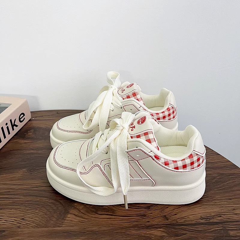 Ddmysports Korean Style White Sneakers For Women Spring New Versatile Student Thick Soled Casual Sports Shoes Trend Outdoor Shoes