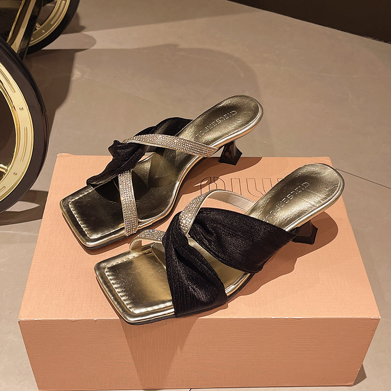 Ddmyoutdoor Cross Strap Square Toe Sandals For Women Outdoor Wear Summer New Trend Internet Celebrity Style Versatile Open Slippers Outdoor Shoes