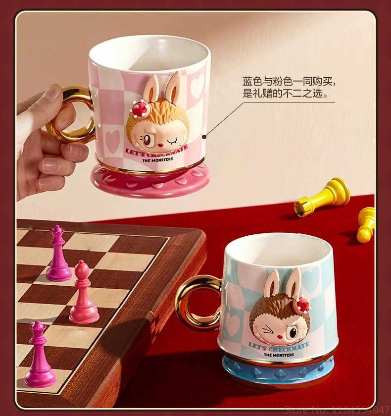 Genuine Labubu The Monsters Chess Adventure Series Water Cup Surrounding Office Coffee Milk Couple Surprise Gift Ceramic Mugs Z250614