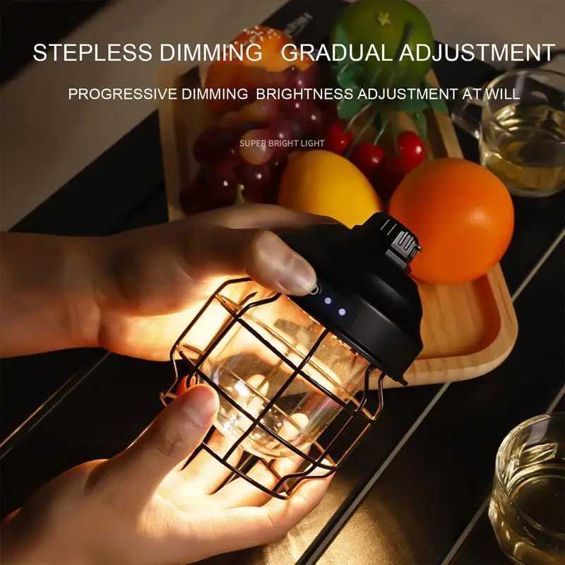 Camping Light Rechargeable Tent Lamp With Hook Waterproof Portable Camping Lanterns Advanced Device Charging outdoor supplies W250613