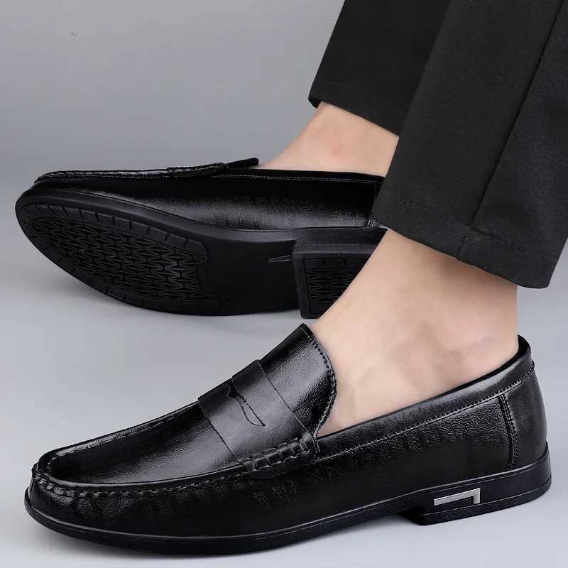 Genuine Leather Men Shoes Casual Men Loafers Breathable Office Formal Shoes Men Designer Slip Driving Shoes Plus Size 38-46 XJ250614