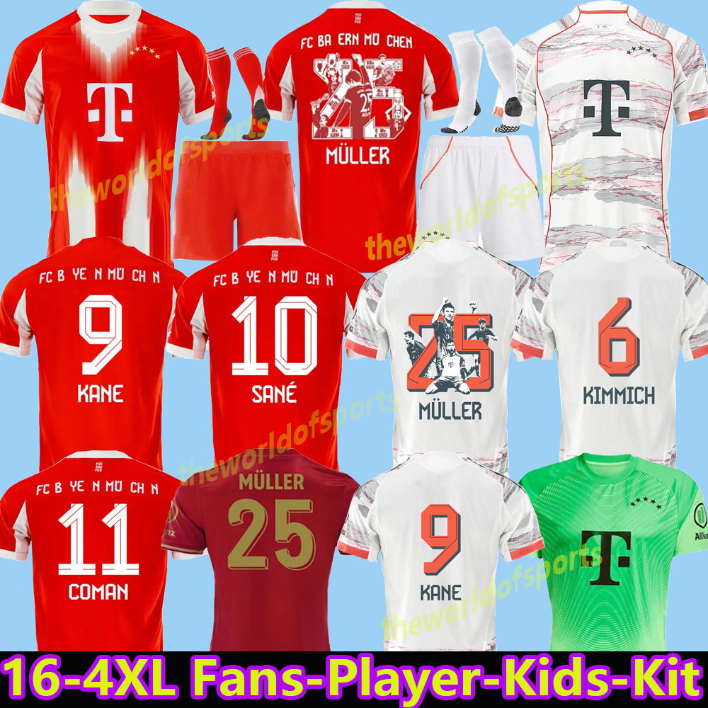 2025 2026 KANE soccer jerseys 125th GRAVENBERCH SANE DE LIGT MULLER DAVIES KIMMICH long sleeve football shirts Men Kids kit COMAN 24 25 26 bAYErnS MuNICh uniform fans