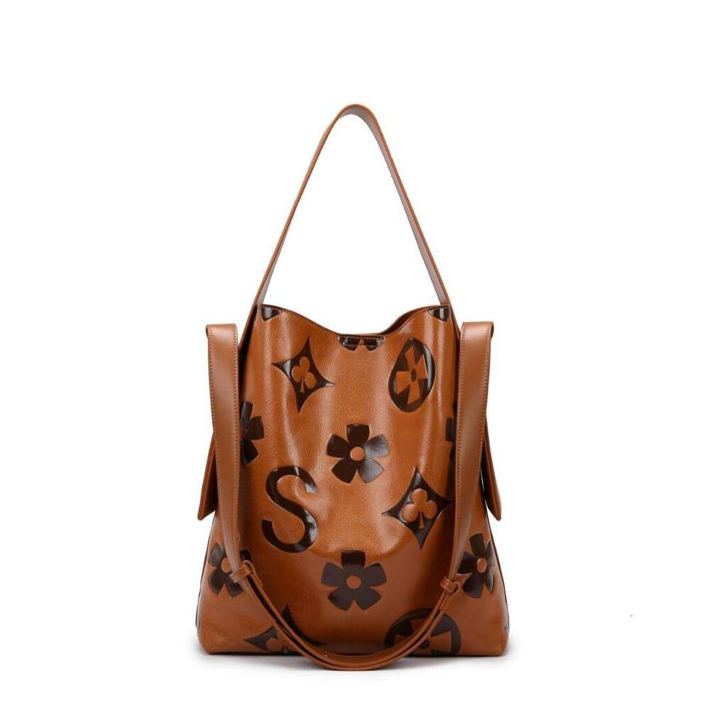 Bucket Women Spring Fashion Embossed Shoulder Bag Large Capacity High-End Handbag For Work Commute