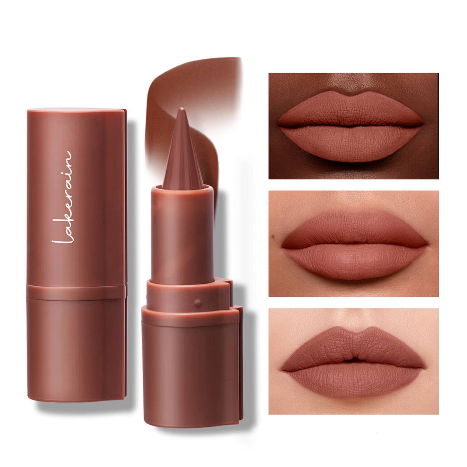 Lakerain 6 long lasting easy color liner waterproof non-stick matte moisturizing lip line lipstick happy