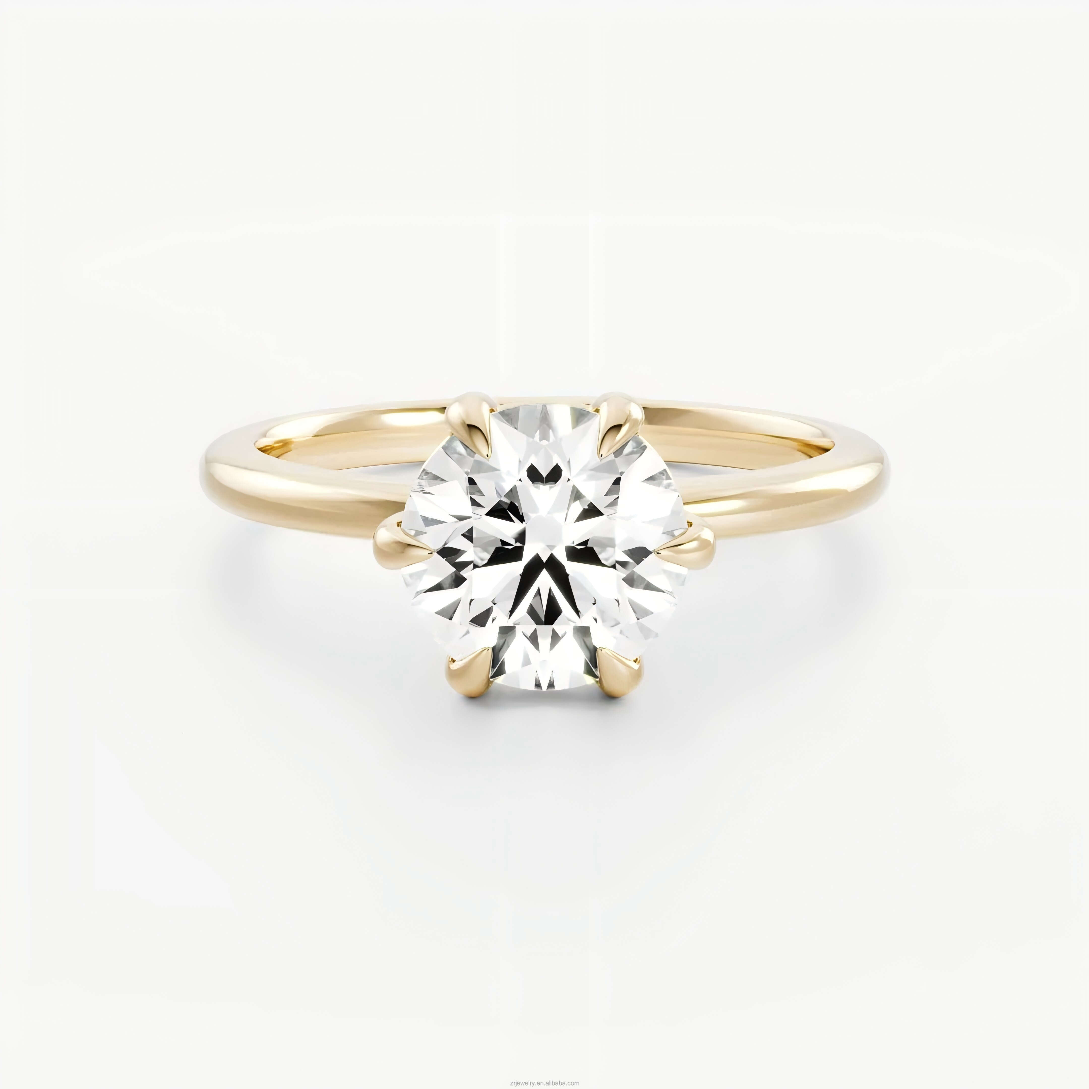 Telula Lab-Grown Diamond Solid Gold 14K E Color Lab Grown Diamond Engagement Ring 1CT VVS IGI Womens Synthetic Rings