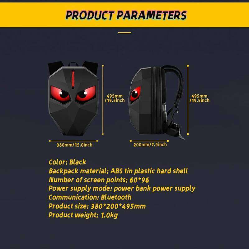 LED Knight Hard Shell DIY Luminous Eye Men's And Women's Outdoors Helmets Business Travel Waterproof Laptop Backpack