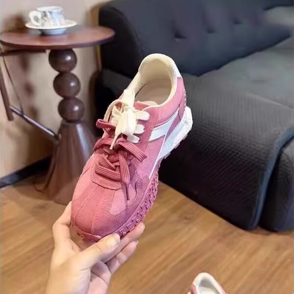 Ddmysports Raspberry Pink Height Increasing Agan New Style Small Size Thick Sole German Training Spring Autumn Fashion Casual Shoes Outdoor Shoes