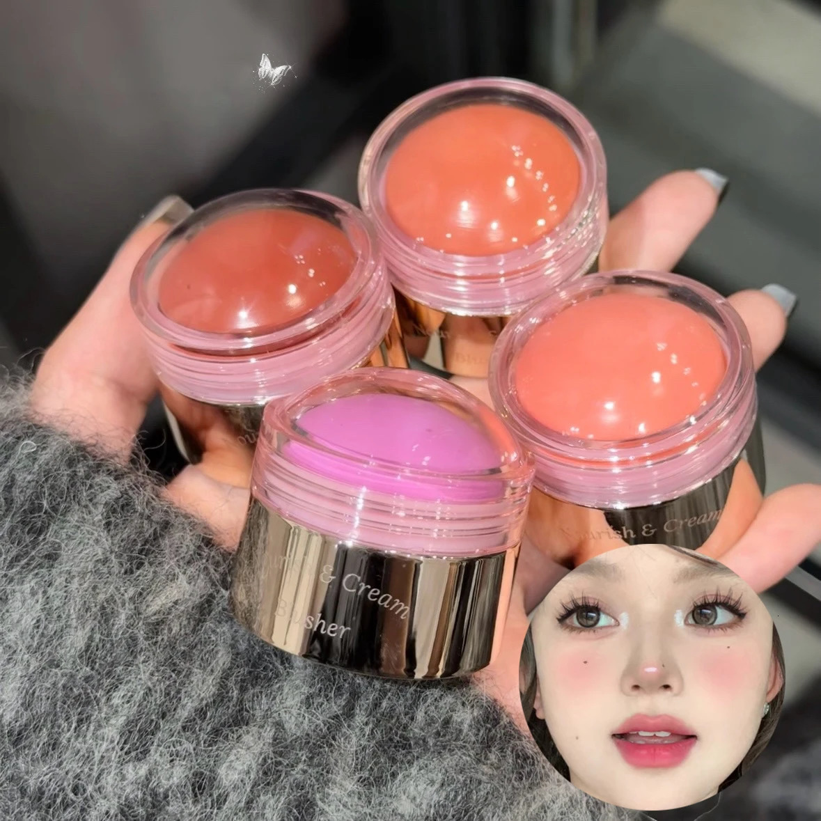 Creamy Purple Blush Stick Soft Face Blusher Cream Korean Make Up Peach Pink Cheek Tint Contouring Shadow Cosmetics 250614