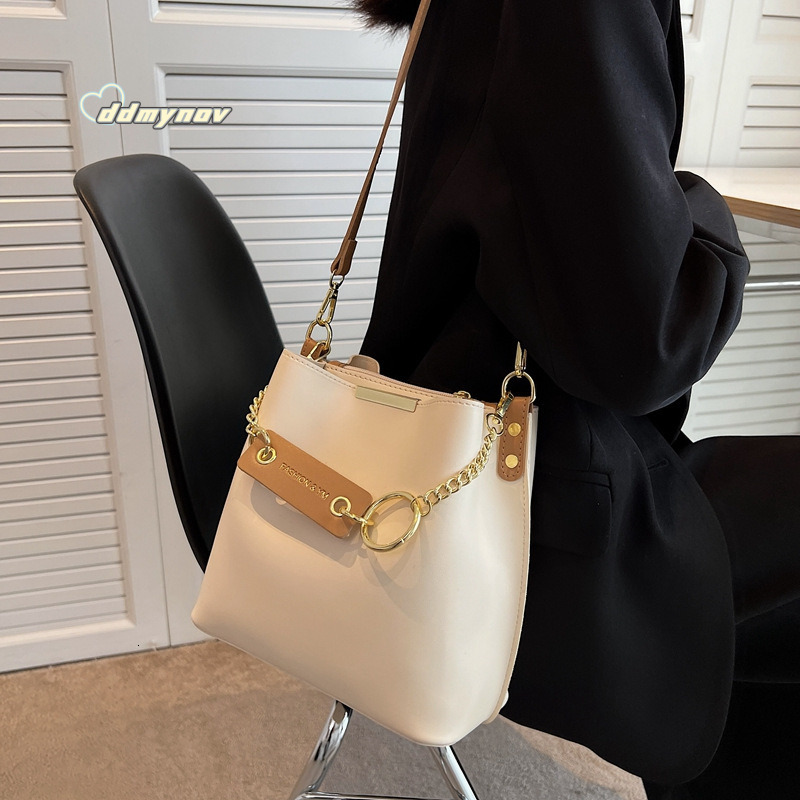 Bucket for Women New Versatile Handbag Fashion Trendy Stylish Shoulder PU Crossbody Bag ddmynov