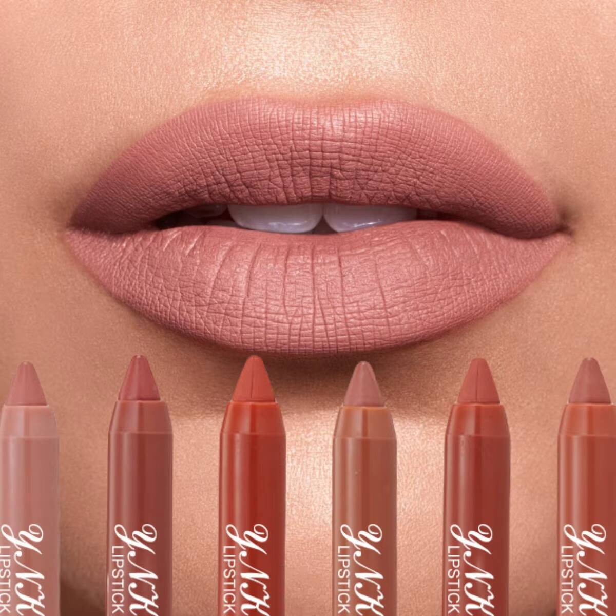 Matte Lipsticks Pencil Waterproof Long Lasting Sexy Red Stick Non-Stick Cup Makeup Lip Tint Pen Cosmetic happy