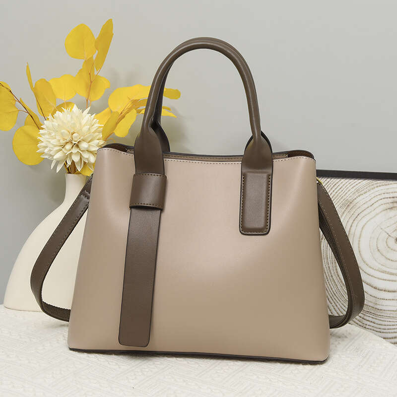 New Style Textured Tote Large Capacity Simple Luxury Handbag High-End Soft Leather Commuter Fashion Women's Bag