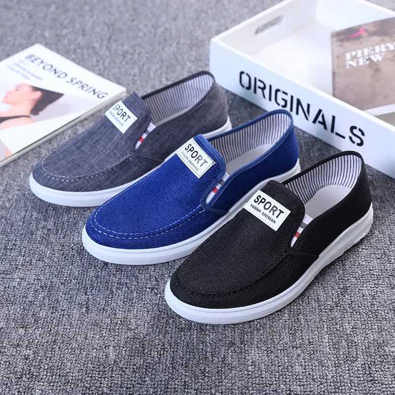 2025 Men Casual Shoes Slip Canvas Fi Sneakers Breathable Summer Walking Loafers N Slip Comfortable Youth Skate Flats XJ250614