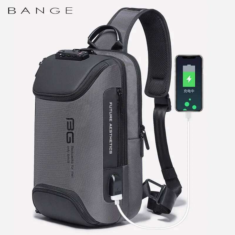 New Men's Chest Outdoor Travel Shoulder With USB Charging Waterproof Anti-Theft Anti-Scratch Crossbody Bag