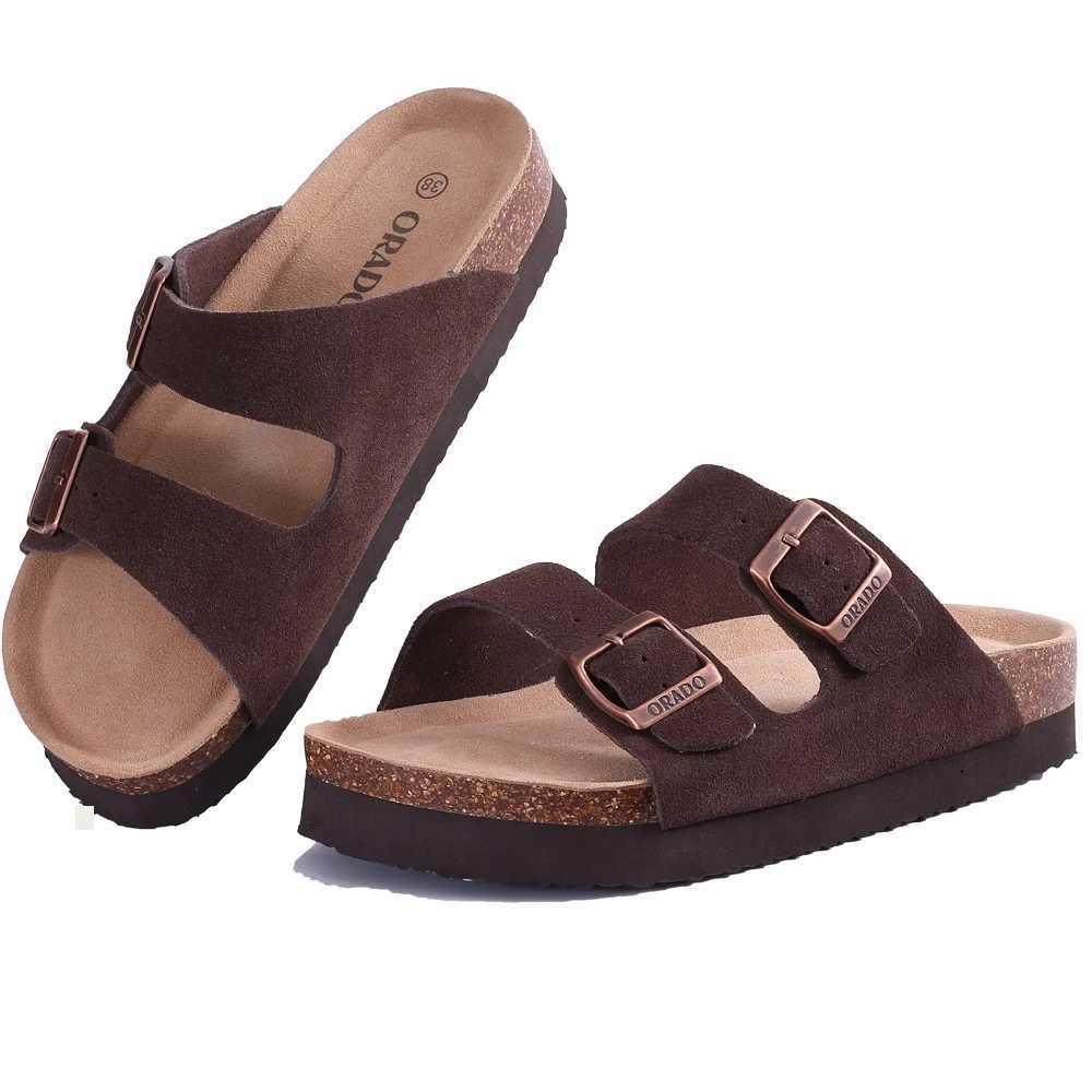 CrESTar Women Cork Sandals New Thick Soles Beach FAshion Open-Toe Sandals Trendy Slip-on Streetwear Mules Shoes Z250614