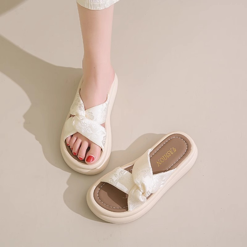 Ddmysports Chinese Style Women S Sandals For Outdoor Wear Summer New Versatile Thick Sole Skirt Matching Platform Slippers Outdoor Shoes