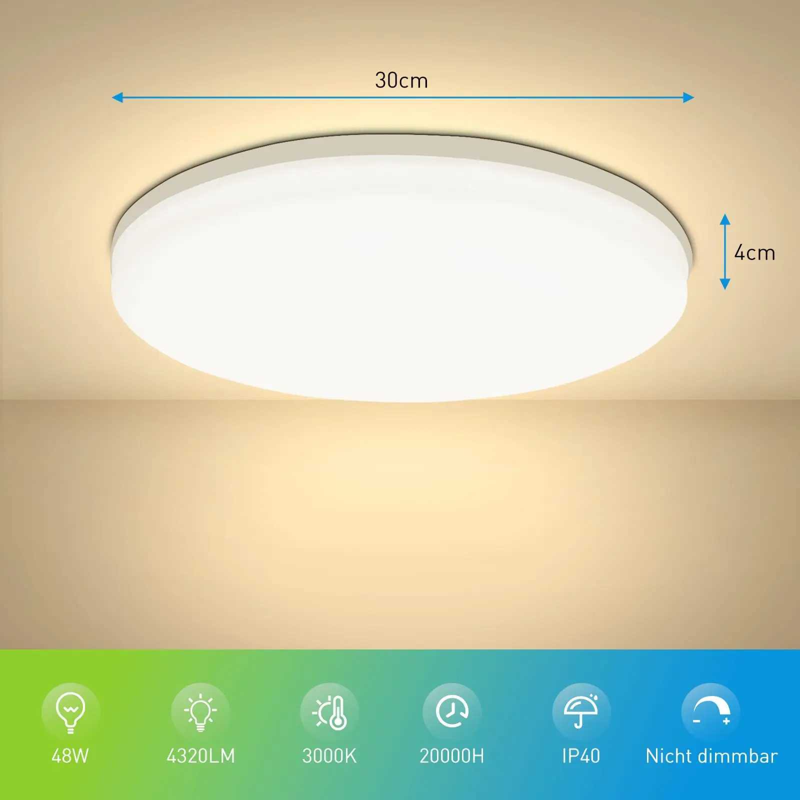 Modern LED Ceiling Lamp Household Energy-Saving Bedroom Lamp Round Suitable for Living Room and Bedroom Area LED Indoor Light XJ2500613