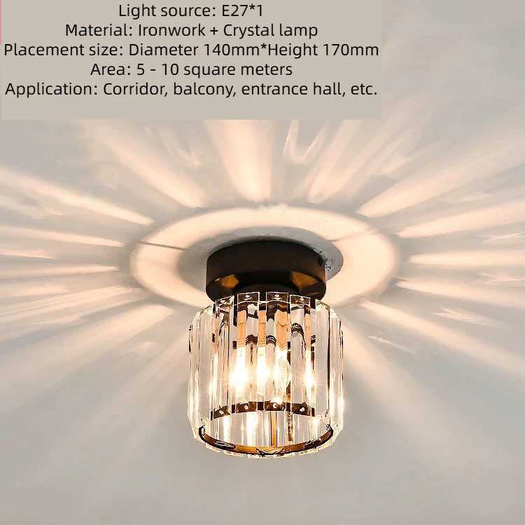 Crystal Ceiling Lamp Modern Chandelier LED Lighting for Hallway Entryway Porch - Stylish European Flush Mount FixtureXJ2500613