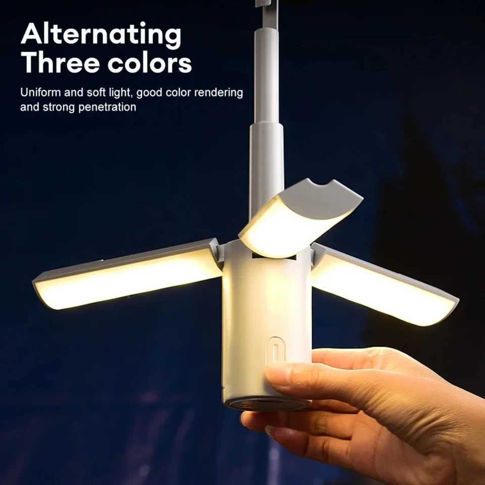 Foldable USB Rechargeable Tent Camping Light 4000mAh Travel Lanterns Outdoor Emergency Lighting Camping Lamp Party Tools W250613