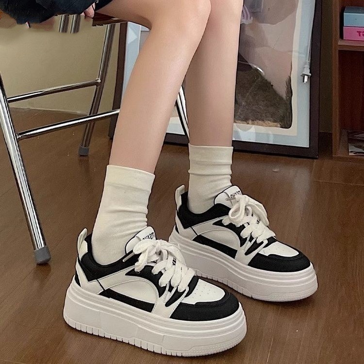 Ddmysports Platform White Sneakers For Women Students Spring New Versatile Casual Height Increasing Board Ins Trendy Sports Shoes Outdoor Shoes
