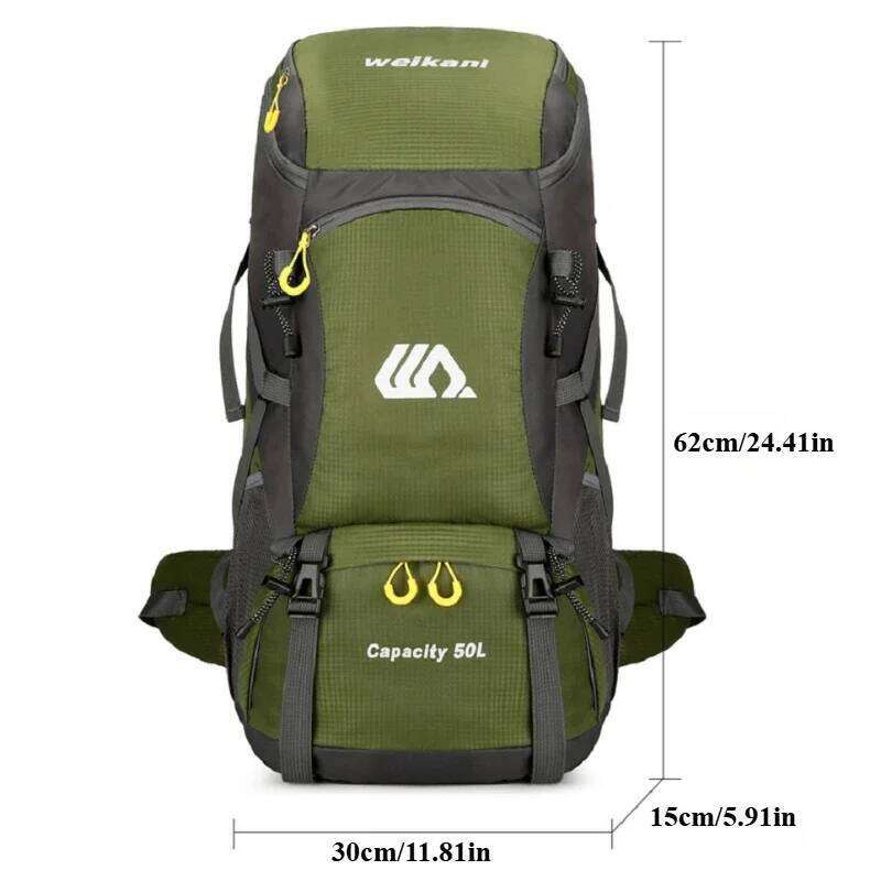 2025 New Outdoor Sports Backpack Mountaineering Large Capacity 50L Men And Women Hiking Camping Travel Shoulder Bag