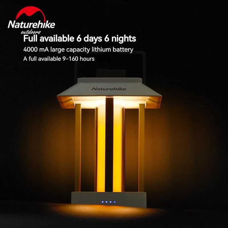 Naturehike Modern Simple Lantern Outdoor Lamp Waterproof LED Light 3-Modes Lighting Adjustable for Garden Camp Travel Lasting 6 Days W250613
