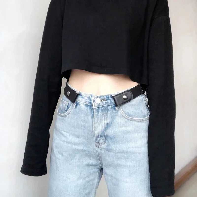 2024 Hot Mens and Womens Invisible Belt Without Buckle Seamless Lazy Belt Wild Elastic Jeans Belt Decoration Ins Style X250614