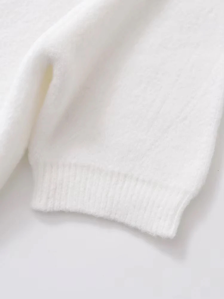 TRZAWomens Knitted Cardigan Sweater with Buttons O Neck Short Sleeve Female Outerwear Chic Tops Fashion 250612