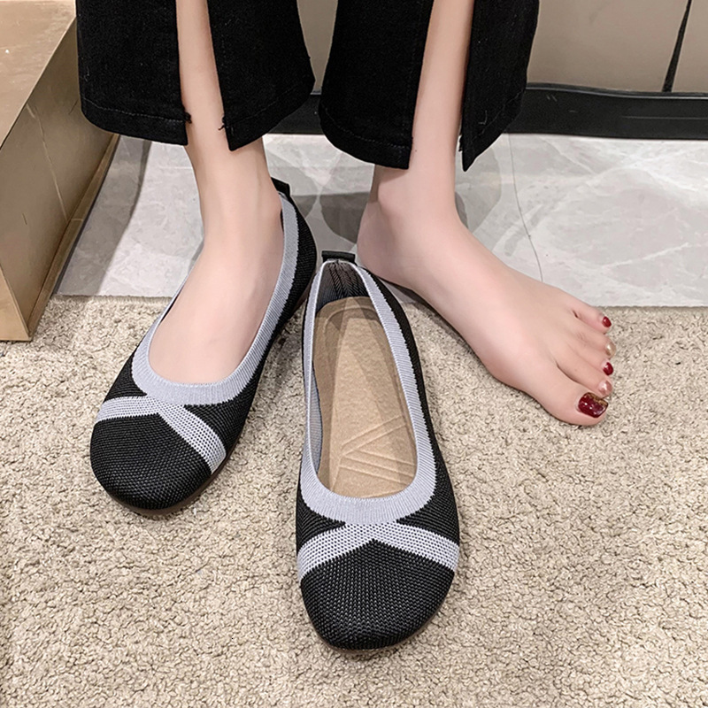 Ddmyoutdoor Spring Summer New Women S Loafers Breathable Mesh Flyknit Flat Cowhide Soft Sole Single Shoes For Outdoor Shoes