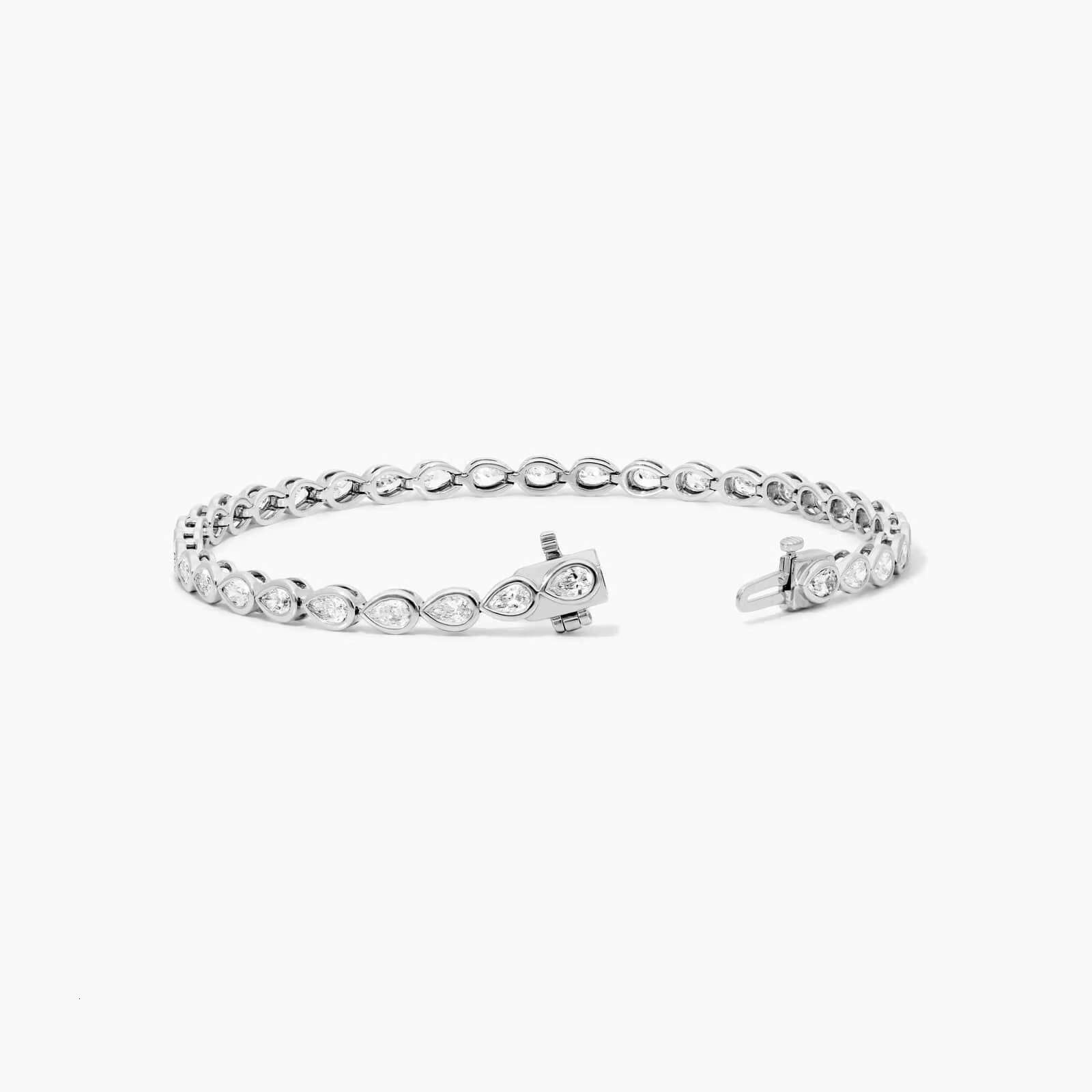 7 Inch Unique Pear Cut Moissanite Diamond Tennis Bracelet 10K Gold/Silver Luxury Fashionable Iced Accessory for Every Occasion