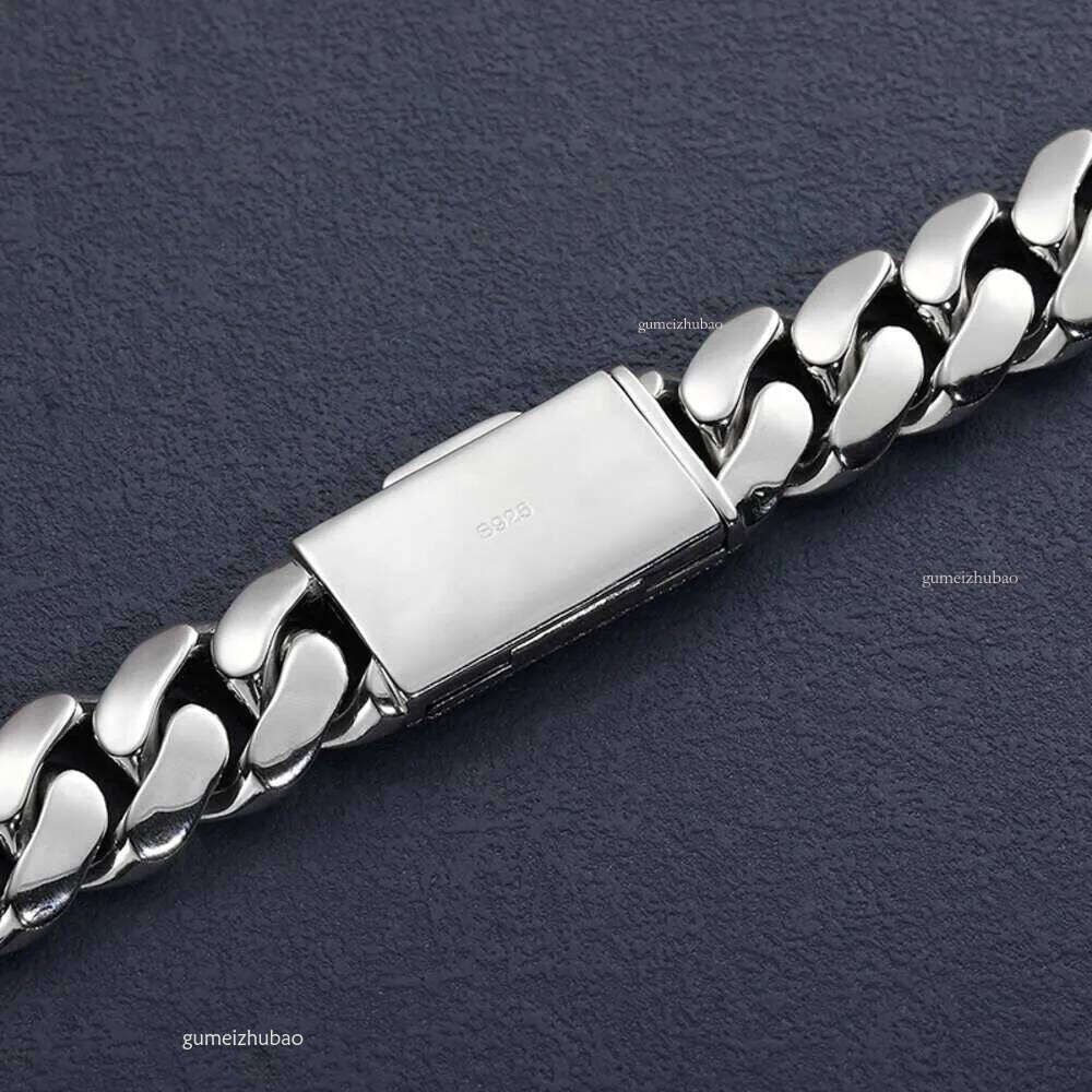 Hip Hop Jewelry Mens Gold Sterling Sier Vvs Moissanite Dia Iced Out Buckle Heavy Plain Cuban Link Chain Necklace