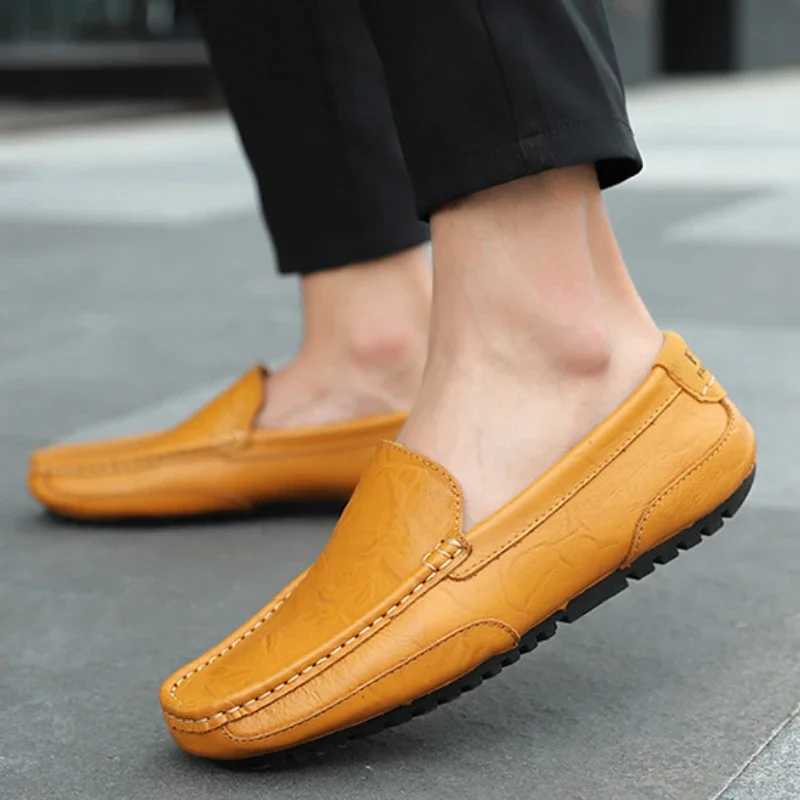 Casual Slip Formal Loafers Men Luxury Trendy Black Men Driving Shoes Sneakers High Quality Plus Size Men Flat Shoes XJ250614