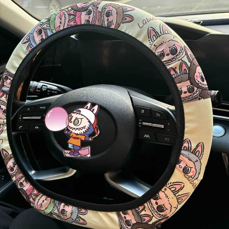 Labubu cute 15in Steering Wheel Cover Character Car Accessories Universal Car Steering Wheel Elastic Non-Slip Cover Z250614