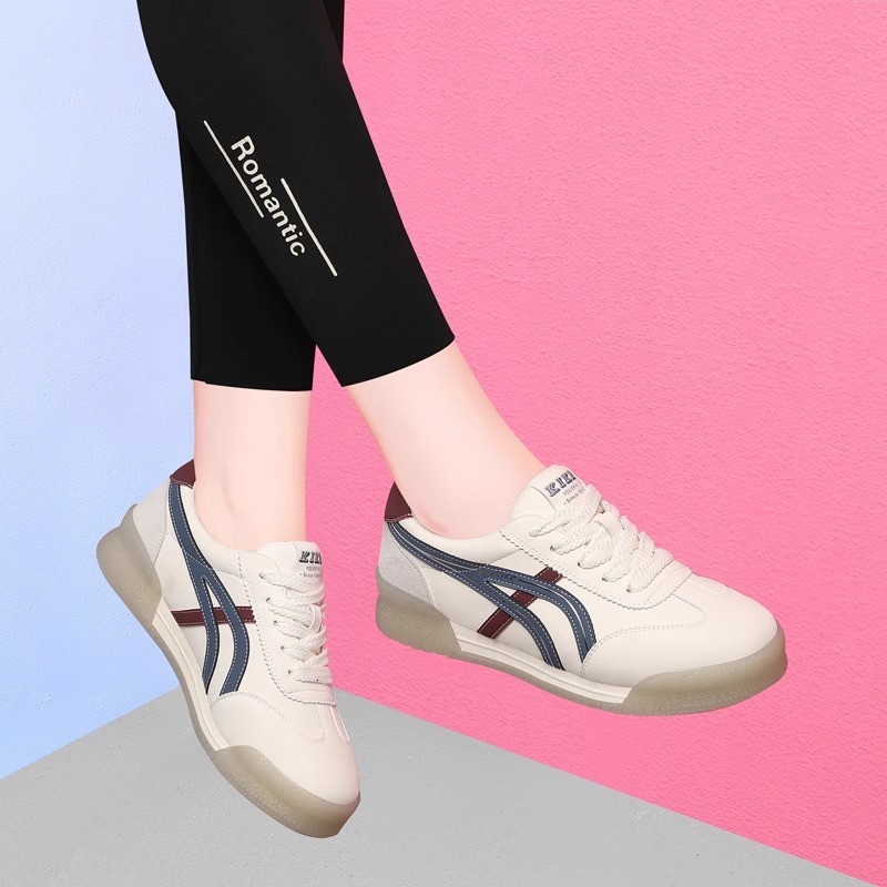 Ddmysports Waffle Agan For Women Spring And Autumn New Versatile Flat Casual Sneakers Soft Sole Lightweight White Shoes Outdoor Shoes