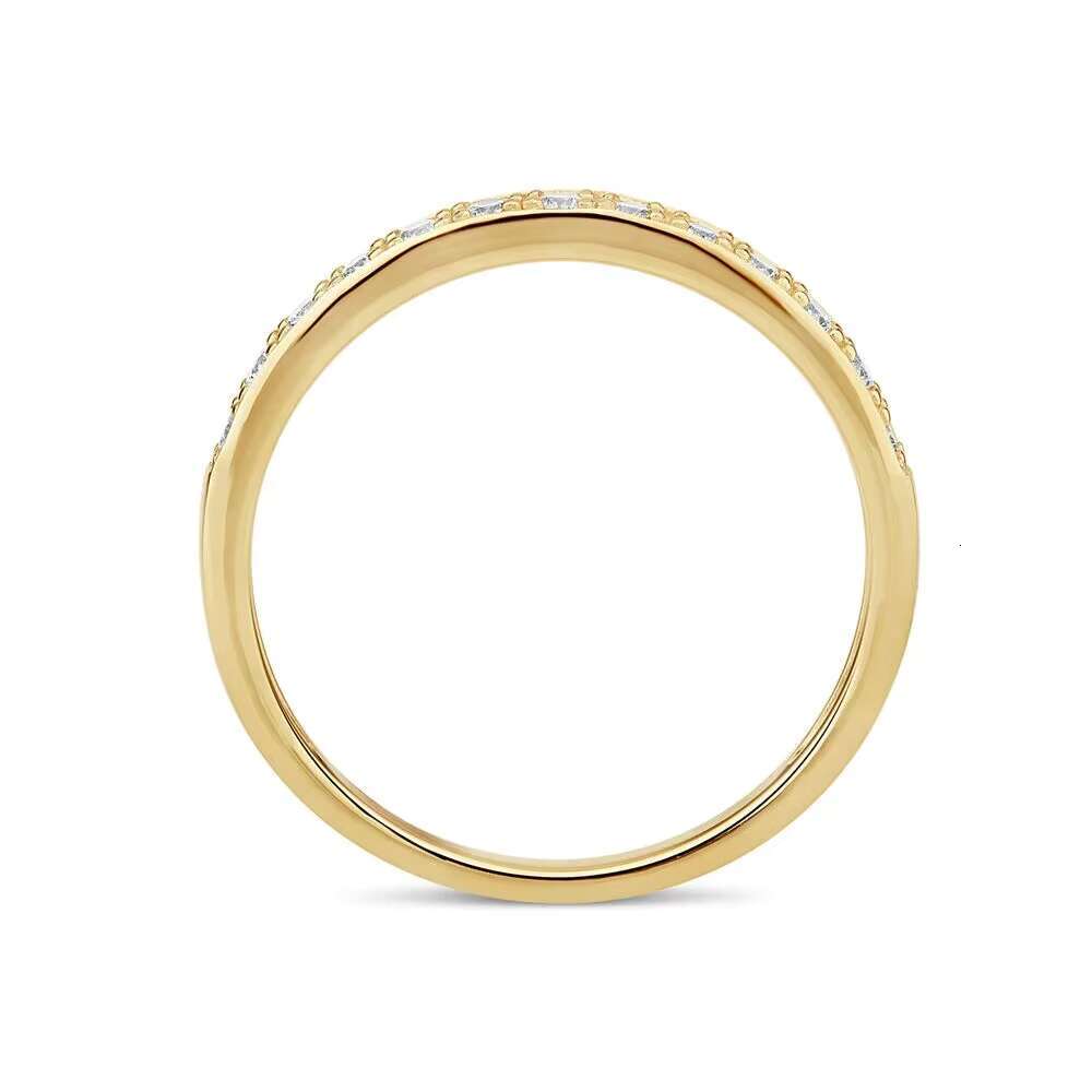 Dainty Jewelry Moissanite Eternity Ring S925 Silver Gold Plated Wedding Fashion Engagement Rings for Women