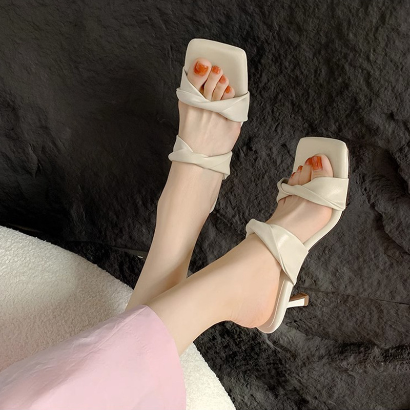 Ddmyoutdoor Stunning Ultra Comfortable Open Toe High Heel Sandals For Women Summer Elegant Square Stiletto Strap Fairy Style Cool Slippers Outdoor Sho