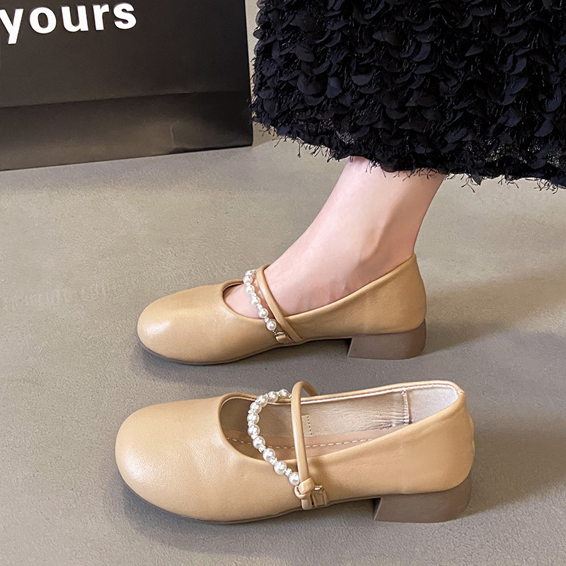 Ddmyoutdoor Autumn Korean Style Mary Jane With Skirts Soft Sole Women S Evening Gentle Low Heel Fashion Single Shoes For Outdoor Shoes