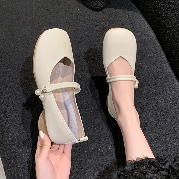 Ddmysports Flat Single For New Summer Granny To Match Skirts Soft Sole Pearl Pregnant Women Mary Jane Shoes Outdoor Shoes