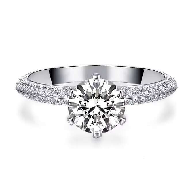 925 Sterling Silver 1ct Moissanite Engagement Ring Jewelry Lab VVS Diamond Wedding Rings for Woman