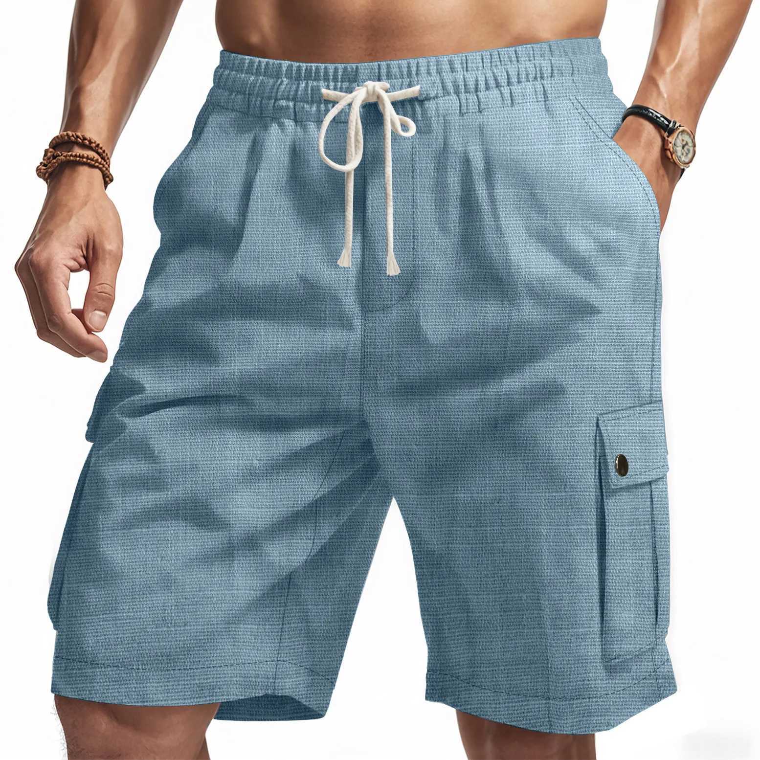 2025 Hot Selling Summer Outdoor Tactical Comfortable and Fashionable Classic Mens Linen Beach Casual Shorts W250614