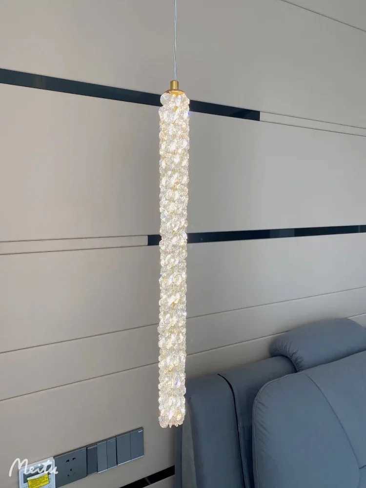 Bedroom Luxury K9 Crystals Pendant Lights Modern Dimmable Chandelier Hanging Lamp Lustre LED Luminarias Home Decor Lamp FixturesXJ2500613