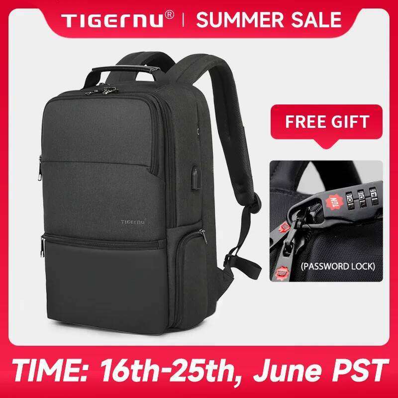 Tigernu Travel Backpacks Men 15.6 17 19'' Laptop Male Business Bags For School Backpack Mochila Knapsack