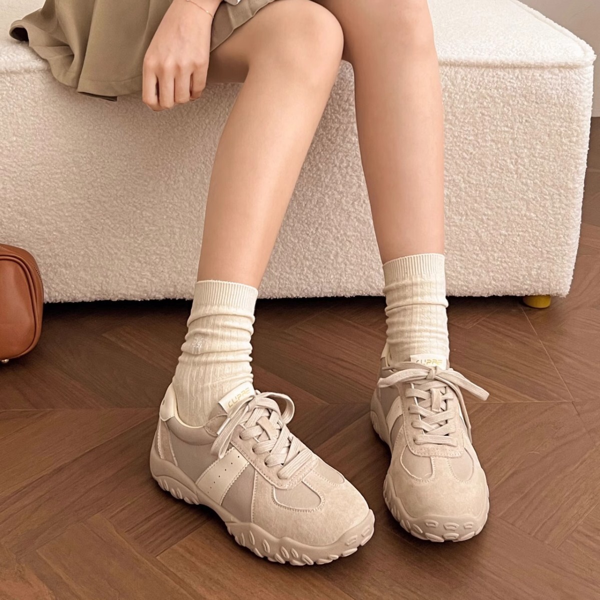 Ddmysports Spring Thick Soled German Training For Women New Lace Up Comfortable Casual Non Slip Sports Shoes Breathable Lightweight Agan Outdoor Shoes