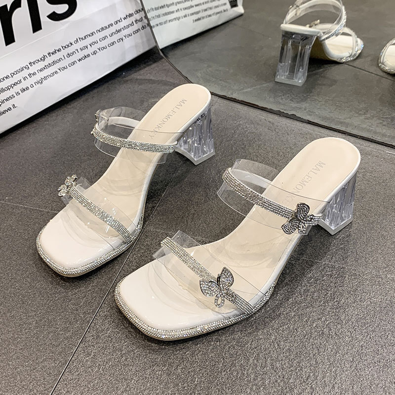 Ddmysports Fairy Style High Heels Lace Up Sandals New Two Way Slippers Women Summer Outdoor Roman Shoes Outdoor Shoes