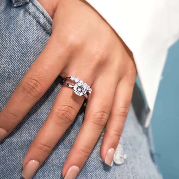 925 Sterling Silver Engagement Rings for Women Oval Cut Halo VVS Moissanite Wedding Promise Rings
