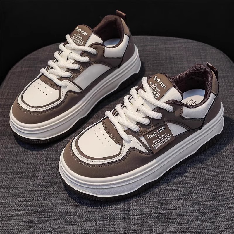 Ddmysports Women S Versatile Thick Soled Platform Spring New Casual Black Dad Sneakers White Sports Shoes Outdoor Shoes