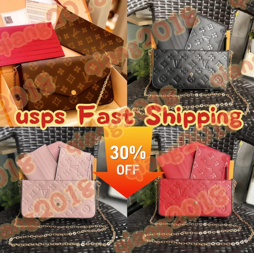 2025 Luxury Designer Bag 3 Multi FELICIE POCHETTE Chain Bags Handbags Crossbody Purse Fashion Women Shoulder Bags Lady The Totes Bag Wallet Female backpack Wallets