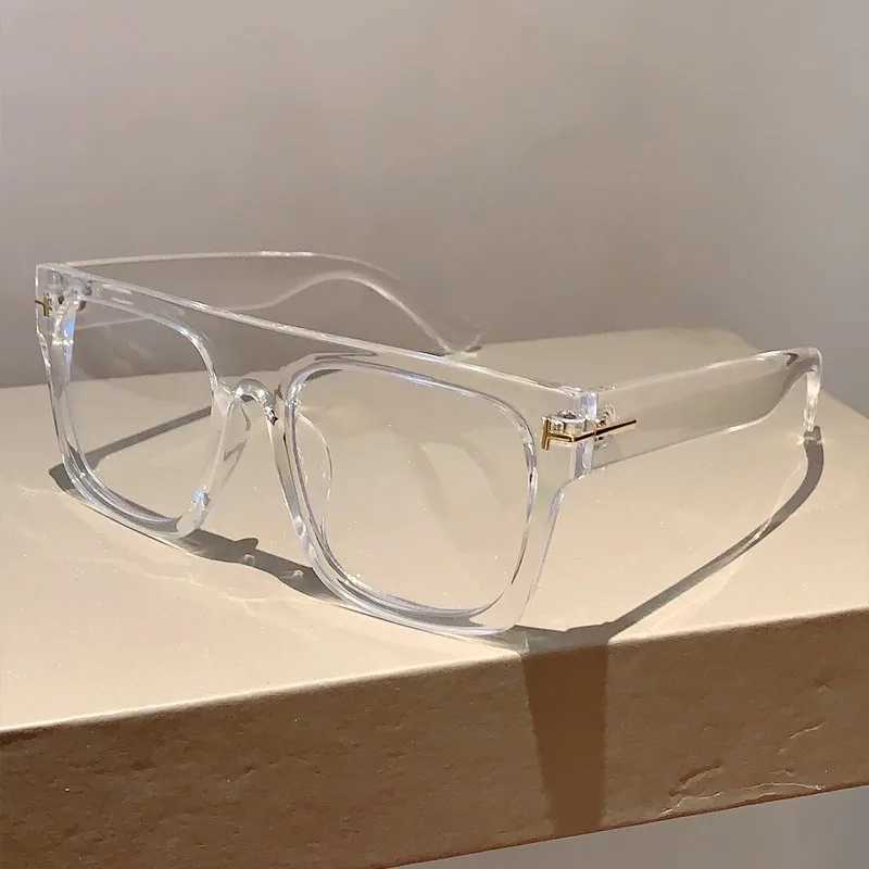 Simple Retro Thick Frame Square Anti-Blue Light Flat Glasses Trendy Unique Glasses Frame Z250614