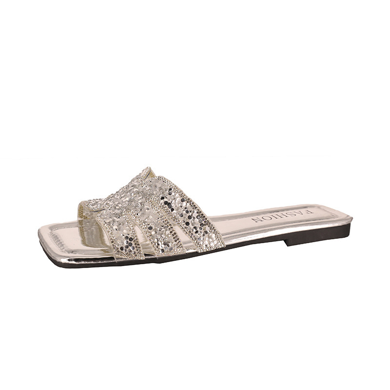 Ddmyoutdoor Ddmyoutdoor Plus Size Flat Slippers Outdoor New Square Open Toe One Strap Beach Sandals For Women Shoes Outdoor Shoes